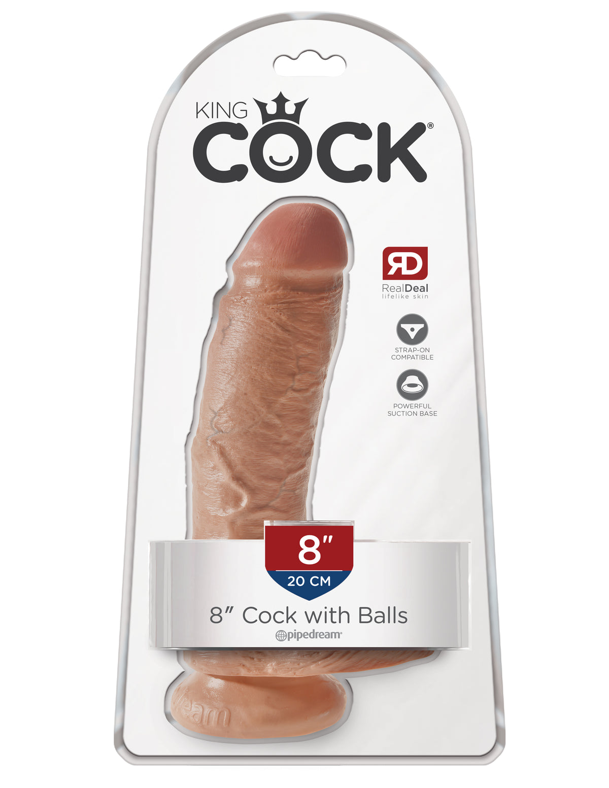 KING COCK 8 IN COCK W/BALLS TAN - PD550722