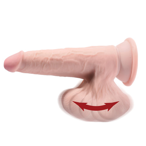 KING COCK PLUS 7 IN TRIPLE DENSITY COCK W/ SWINGING BALLS LIGHT - PD573021