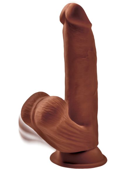 KING COCK PLUS 8 IN TRIPLE DENSITY COCK W/ BALLS BROWN - PD573129