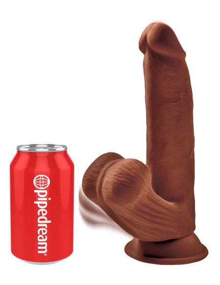 KING COCK PLUS 8 IN TRIPLE DENSITY COCK W/ BALLS BROWN - PD573129