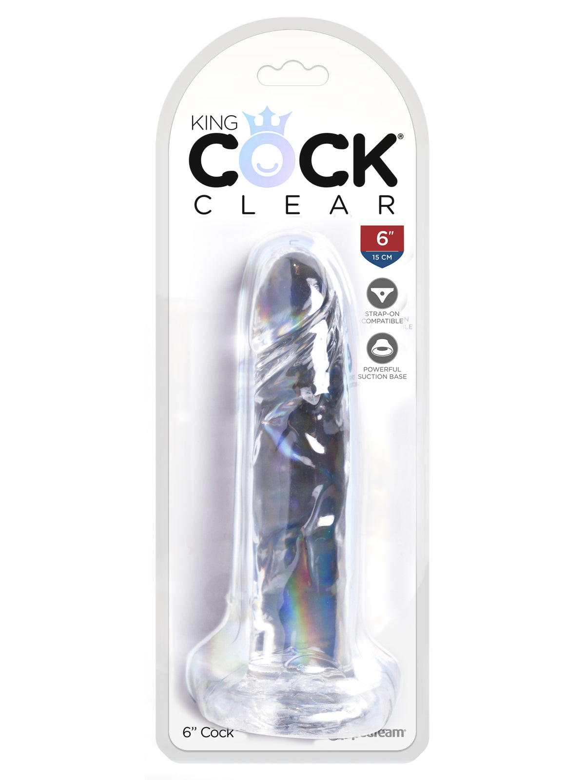 KING COCK CLEAR 6 IN COCK W/O BALLS - PD575320