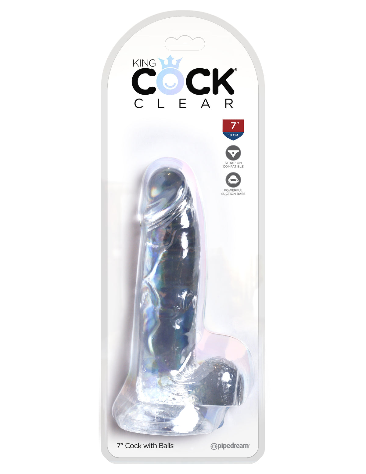 KING COCK CLEAR 7 IN COCK W/ BALLS - PD575420