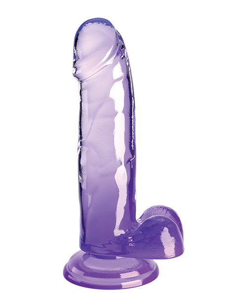 KING COCK CLEAR 7IN W/ BALLS PURPLE - PD575412