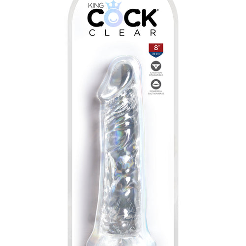 KING COCK CLEAR 8 IN COCK W/O BALLS - PD575720