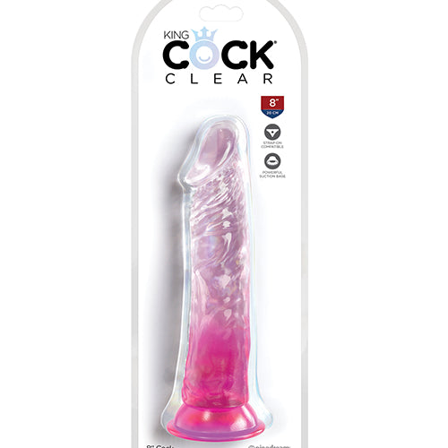 KING COCK CLEAR 8IN PINK - PD575711