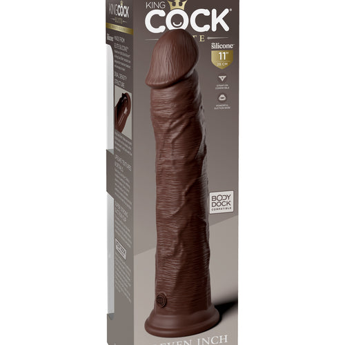 KING COCK ELITE 11 IN DUAL DENSITY BROWN - PD577529