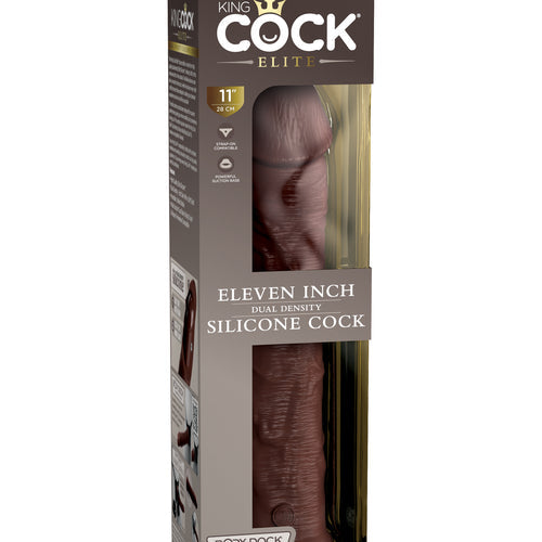 KING COCK ELITE 11 IN DUAL DENSITY BROWN - PD577529
