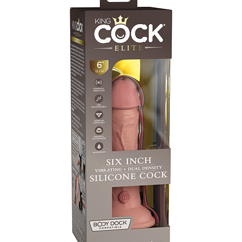 KING COCK ELITE 6 IN VIBRATING DUAL DENSITY LIGHT - PD577621