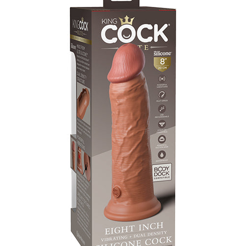KING COCK ELITE 8 IN VIBRATING DUAL DENSITY TAN - PD577822