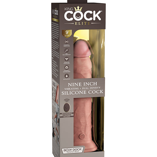 KING COCK ELITE 9 IN VIBRATING DUAL DENSITY LIGHT - PD577921