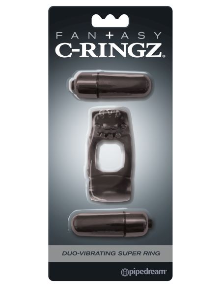 FANTASY C RINGZ DUO VIBRATING SUPER RING BLACK - PD596323