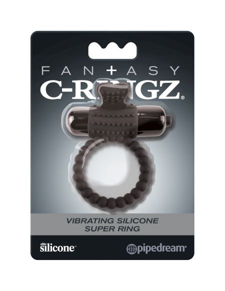 FANTASY C RINGZ VIBRATING SILICONE SUPER RING BLACK - PD596623
