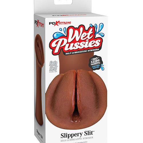 PDX EXTREME WET PUSSIES SLIPPERY SLIT BROWN - PDRD43929