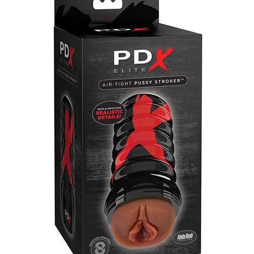 PDX ELITE AIR TIGHT PUSSY STROKER BROWN/BLACK - PDRD50329