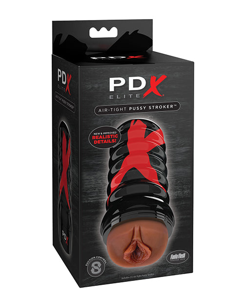 PDX ELITE AIR TIGHT PUSSY STROKER BROWN/BLACK - PDRD50329