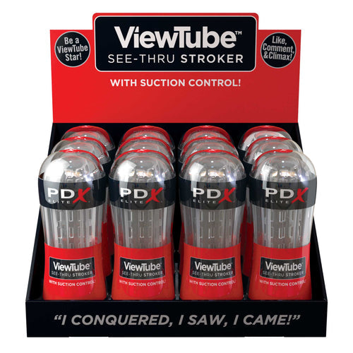 PDX ELITE VIEWTUBE SEE-THRU STROKER DISPLAY 12CT - PDRD54299