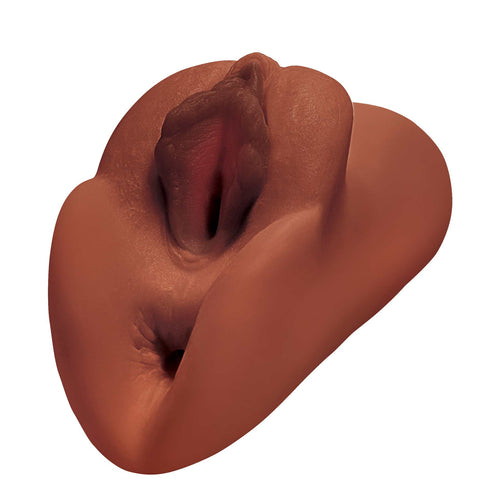 PDX PLUS PERFECT PUSSY DOUBLE STROKER BROWN - PDRD60629