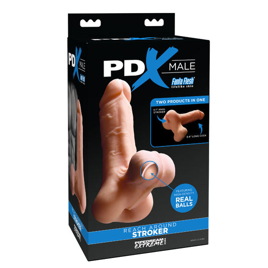 PDX Male Reach Around Anal Stroker and Realistic Cock Beige-Pinkfoxxx