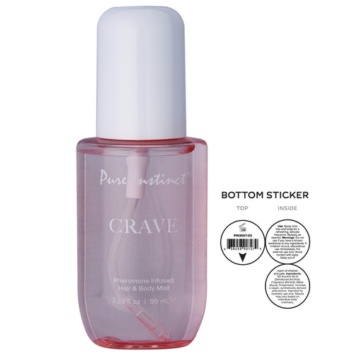 PURE INSTINCT PHEROMONE INFUSED BODY & HAIR MIST CRAVE 3.35 OZ