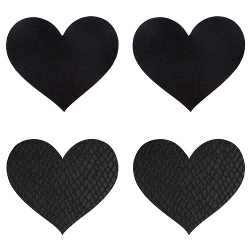 PEEKABOO PASTIES CLASSIC BLACK HEARTS - XGPK022H