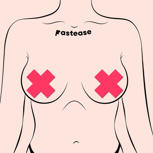 PASTEASE PLUS X GLOW IN THE DARK NEON PINK CROSS - PASPLSGLWPK