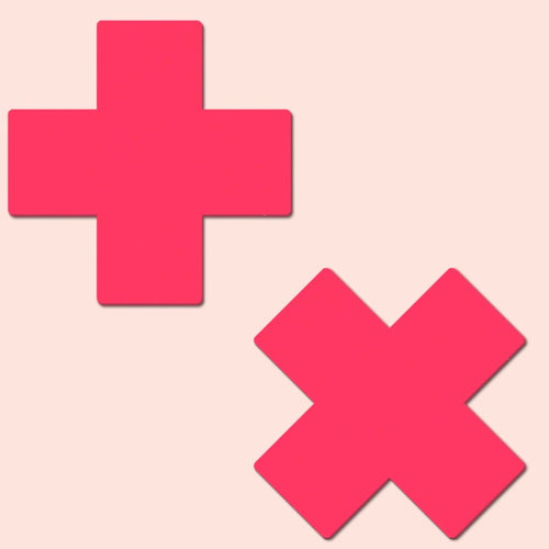 PASTEASE PLUS X GLOW IN THE DARK NEON PINK CROSS - PASPLSGLWPK