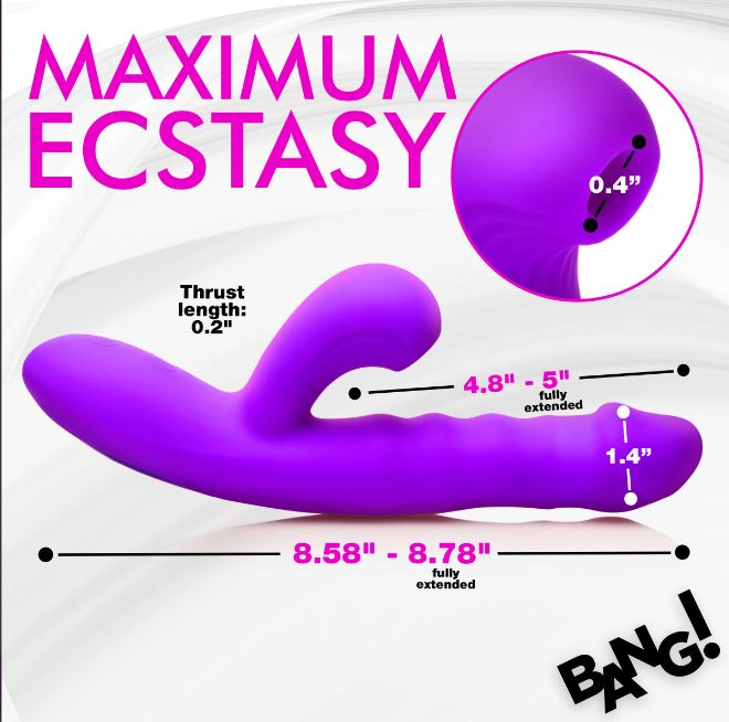 THRUSTING & SUCKING RABBIT VIBRATOR PURPLE - XRAH434