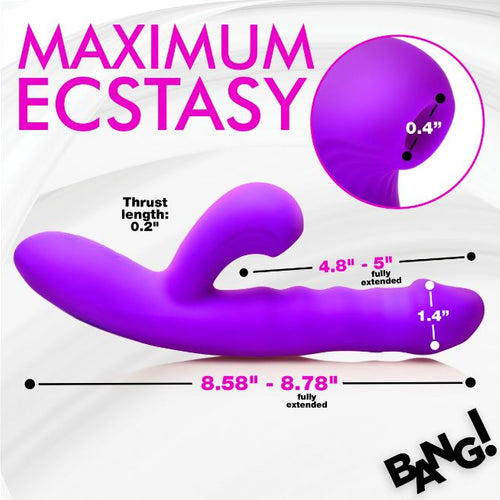 THRUSTING & SUCKING RABBIT VIBRATOR PURPLE - XRAH434
