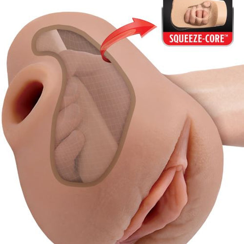 PDX PLUS PUSSY POUNDER SQUEEZE STROKER BROWN - PDRD43529