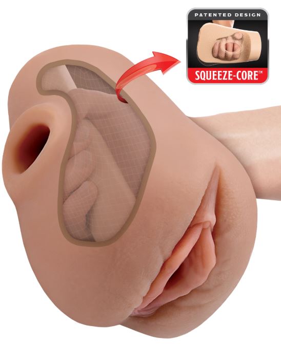 PDX PLUS PUSSY POUNDER SQUEEZE STROKER BROWN - PDRD43529