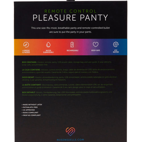 SENSUELLE PLEASURE PANTY BLACK REMOTE CONTROL - NCBTW55BK