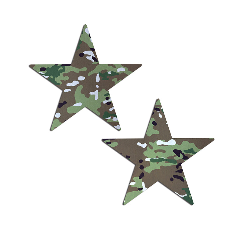 Pastease Nautical Star: Military Multi-Cam Camoflauge Nipple Pasties-Pinkfoxxx