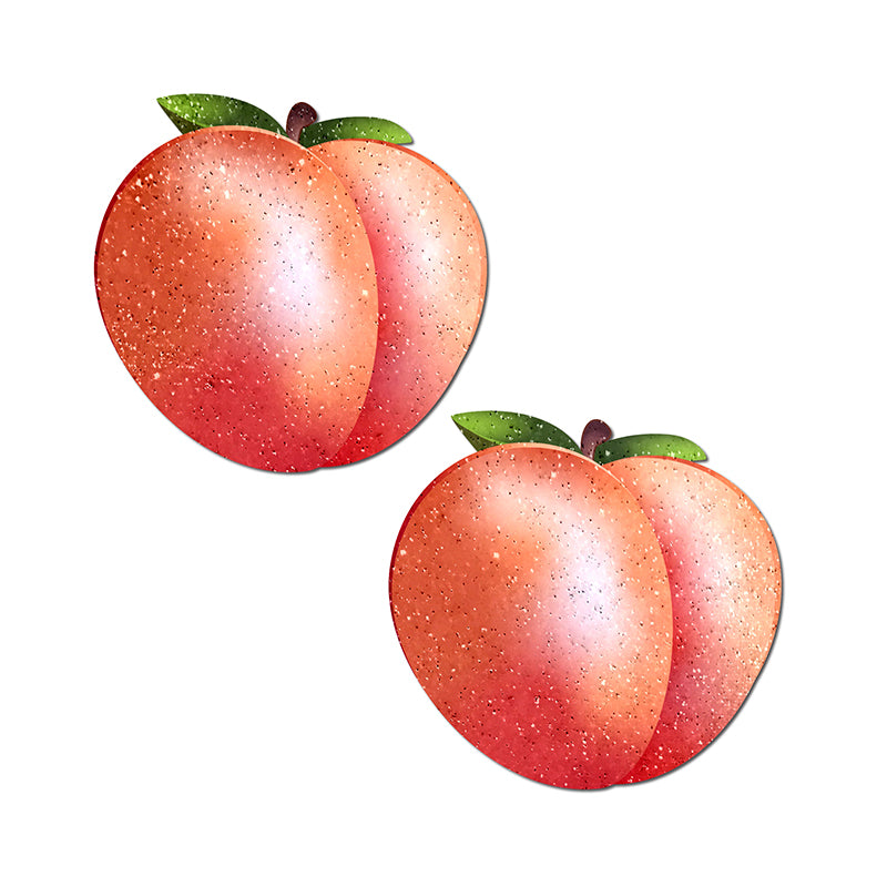 Pastease Peach: Fuzzy Sparkling Georgia Peaches Nipple Pasties-Pinkfoxxx