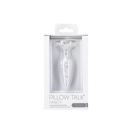 Pillow Talk Fancy Glass Anal Plug with Glitter and Gem Base-Pinkfoxxx