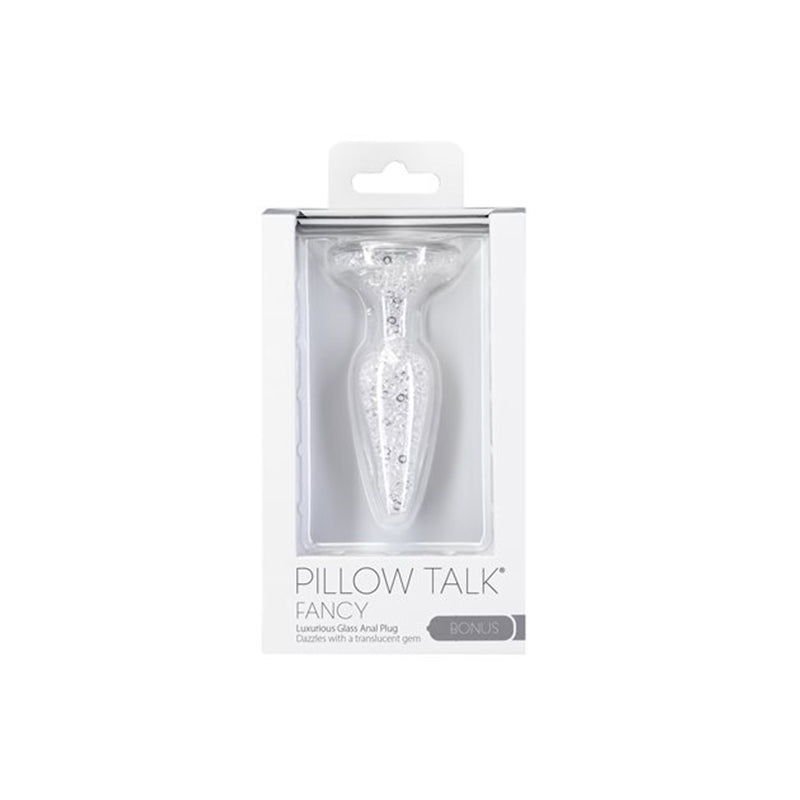 Pillow Talk Fancy Glass Anal Plug with Glitter and Gem Base-Pinkfoxxx