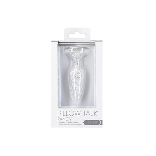 Pillow Talk Fancy Glass Anal Plug with Glitter and Gem Base-Pinkfoxxx