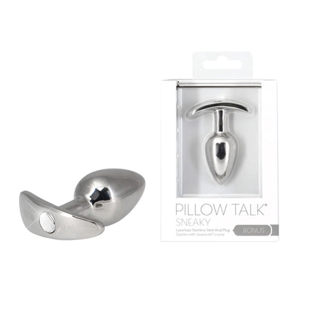 Pillow Talk Sneaky Stainless Steel Anal Plug with Swarovski Crystal-Pinkfoxxx