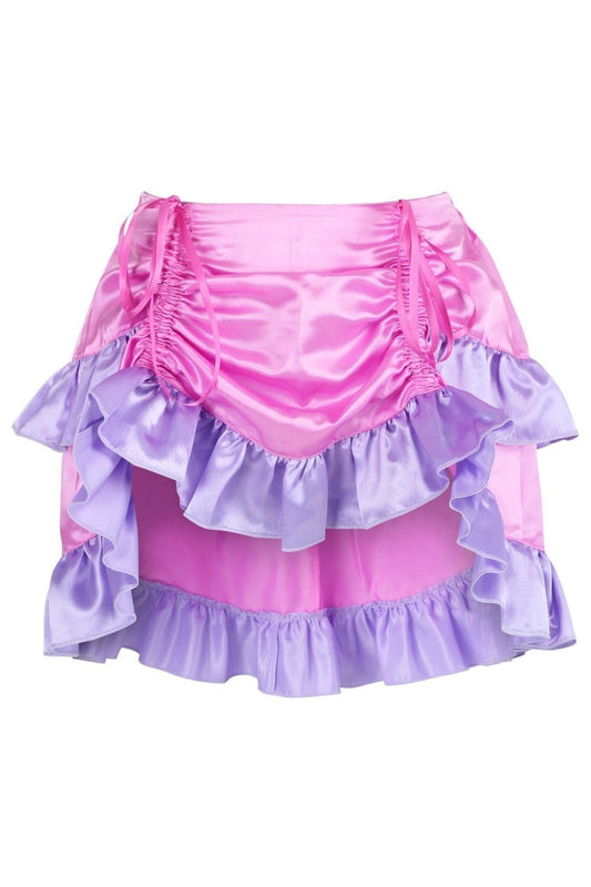 Pink/Purple Satin Ruched Bustle Skirt