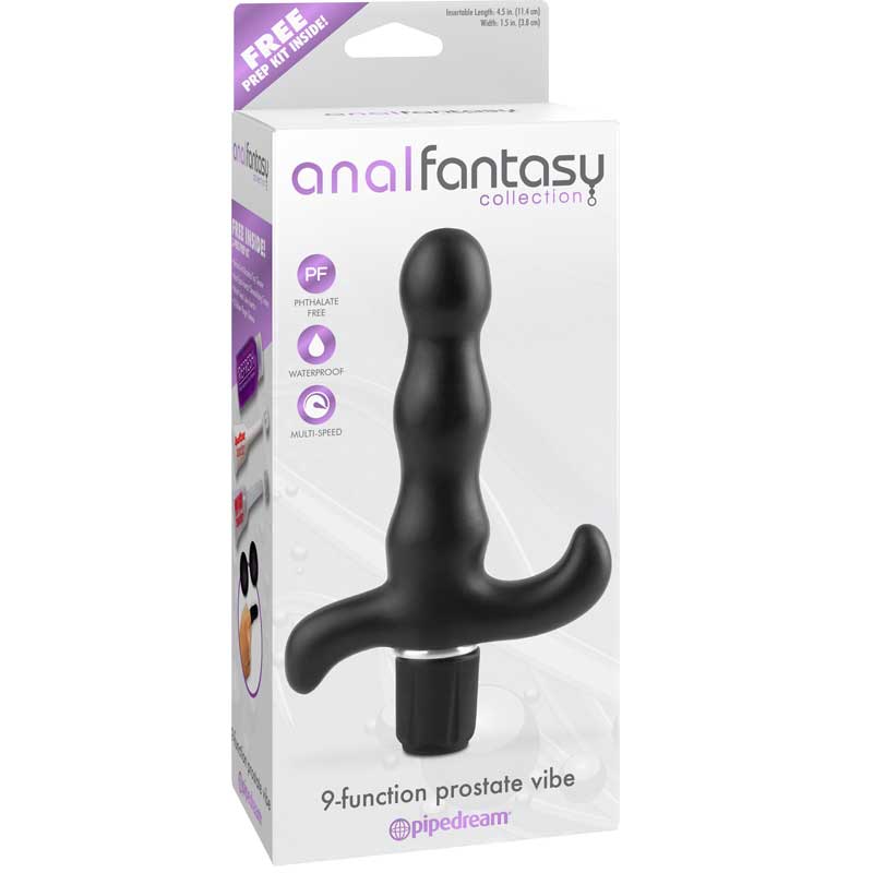 Pipedream Anal Fantasy Collection 9-Function Prostate Vibe Black-Pinkfoxxx