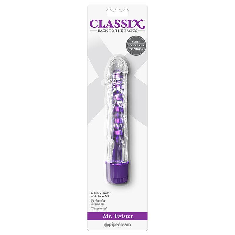 Pipedream Classix Mr. Twister 6.5 in. Vibrator and Sleeve Set-Pinkfoxxx