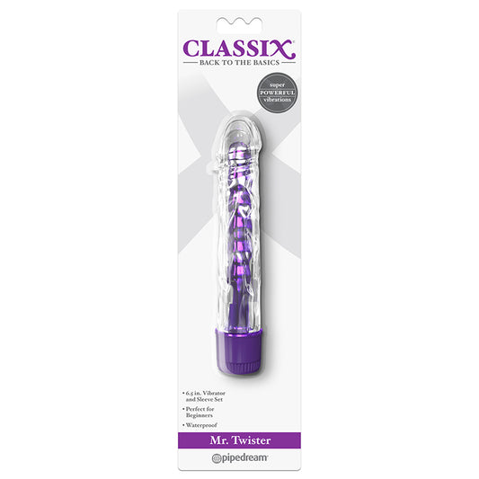 Pipedream Classix Mr. Twister 6.5 in. Vibrator and Sleeve Set-Pinkfoxxx