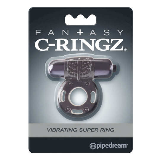 Pipedream Fantasy C-Ringz Vibrating Super Ring With Bullet Black-Pinkfoxxx