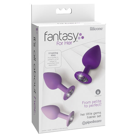 Pipedream Fantasy For Her 3-Piece Silicone Her Little Gems Trainer Plug Set Purple-Pinkfoxxx