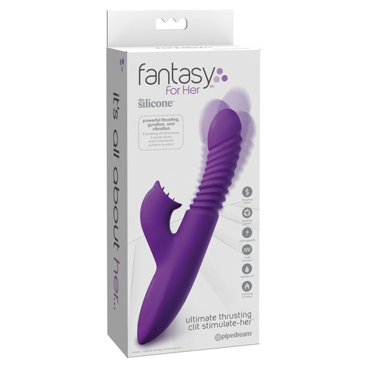 Pipedream Fantasy For Her Rechargeable Silicone Ultimate Thrusting Clit Stimulate-Her Purple-Pinkfoxxx