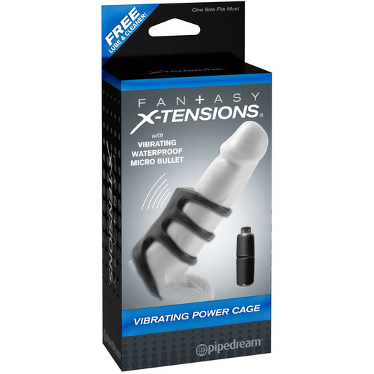 Pipedream Fantasy X-tensions Vibrating Power Cage Black-Pinkfoxxx