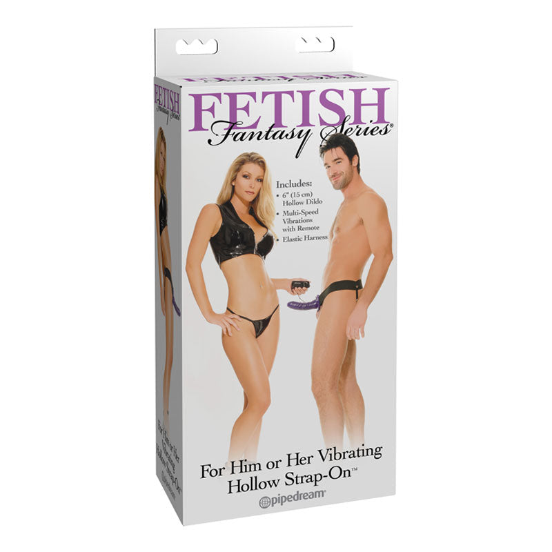 Pipedream Fetish Fantasy Series For Him or Her Vibrating 6 in. Hollow Strap-On-Pinkfoxxx