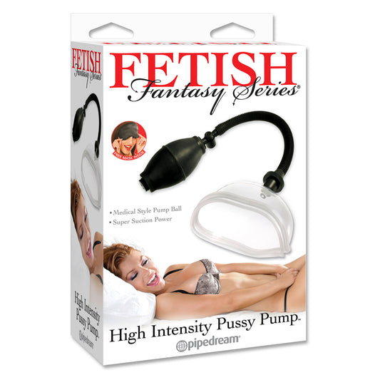 Pipedream Fetish Fantasy Series High Intensity Pussy Pump Clear/Black-Pinkfoxxx