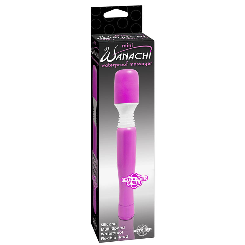 Pipedream Mini Wanachi Waterproof Massager Flexible Silicone Wand Vibrator-Pinkfoxxx