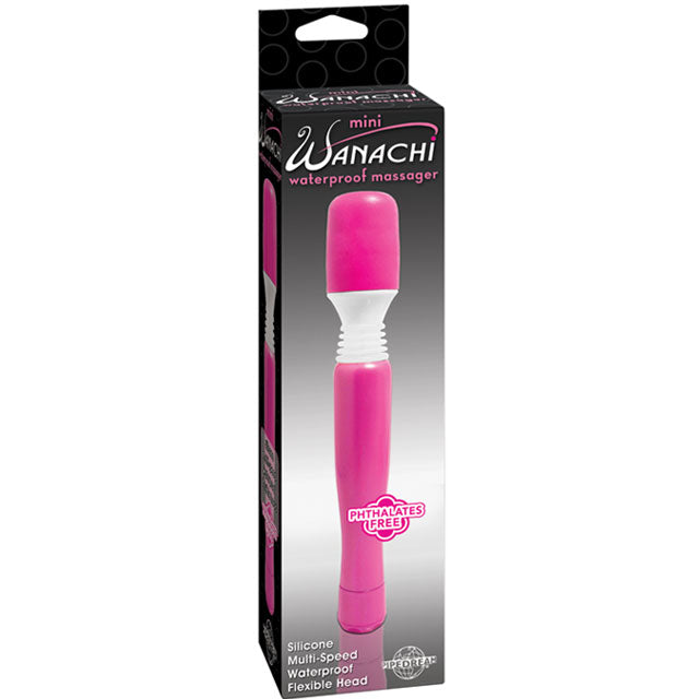 Pipedream Mini Wanachi Waterproof Massager Flexible Silicone Wand Vibrator-Pinkfoxxx