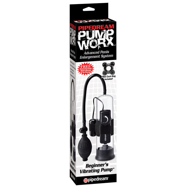 Pipedream Pump Worx Beginner's Vibrating Pump Clear/Black-Pinkfoxxx